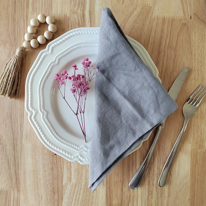FABLUNE - Set of Four Linen Napkins for an Artful Table Setting