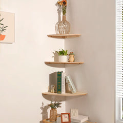 CORVYNE - Solid Pine Corner Shelf for Artful Space-Saving Display