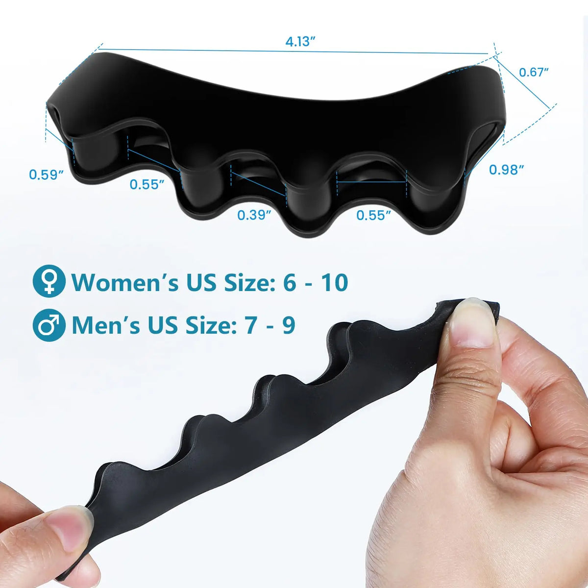 TOEVIRA - Rubber Toe Separators for Bunion Relief and Better Alignment