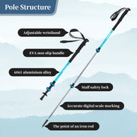 Naturehike Hiking Poles Three Sections Of Aluminum Pole For Mountaineering Hiking Skiing Travel Poles Climbing Trekking Pole