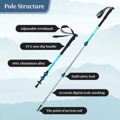 ALVYRA - Three-Section Aluminum Trekking Poles for Stable Trail Support
