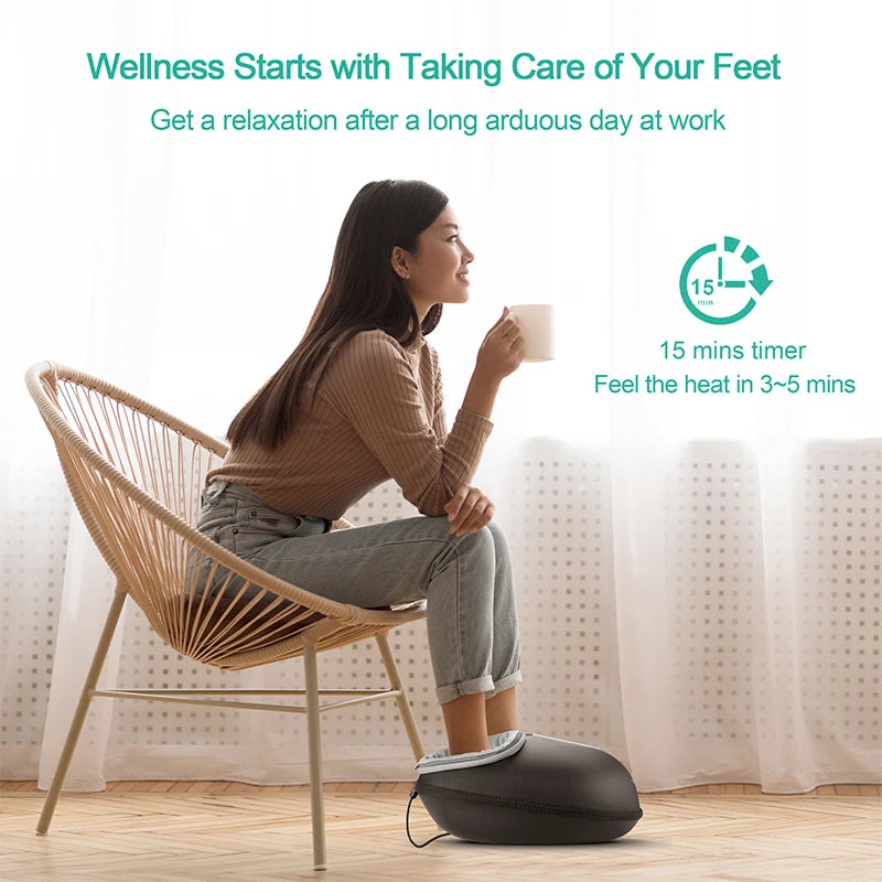 TRELUNO - Heated Kneading Foot Massager for Tired Feet