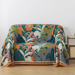 PETAVIA - Woven Cotton Sofa Throw for a Distinctive Seating Accent