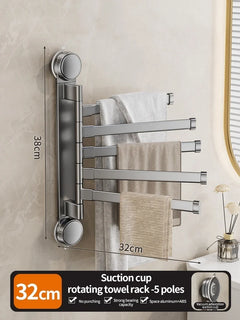 ROTAVRA - Folding Suction Towel Rack for Drill-Free Storage