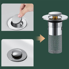 DRAIVEL - Polished Pop-Up Drain Stopper That Traps Hair and Prevents Clogs