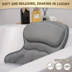MESHORA - Sculpted Bath Pillow for Neck and Back Support