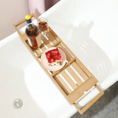 TRELUNE - Expandable Wooden Bathtub Caddy for Relaxed Soaking