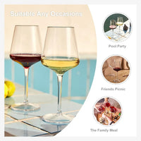 MICHLEY 2/4/6PCS Set Unbreakable Floating Plastic Wine Glass Goblet Transparent Tritan Plastic Wine Juice Drink Cup Pool Party