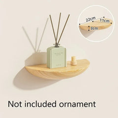 CIRVAYA - Solid Wood Semicircle Shelf for Artful Wall Storage