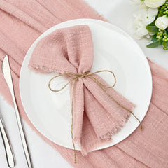 ROSAVEN - Textured Cotton Gauze Table Runner for Romantic Tables