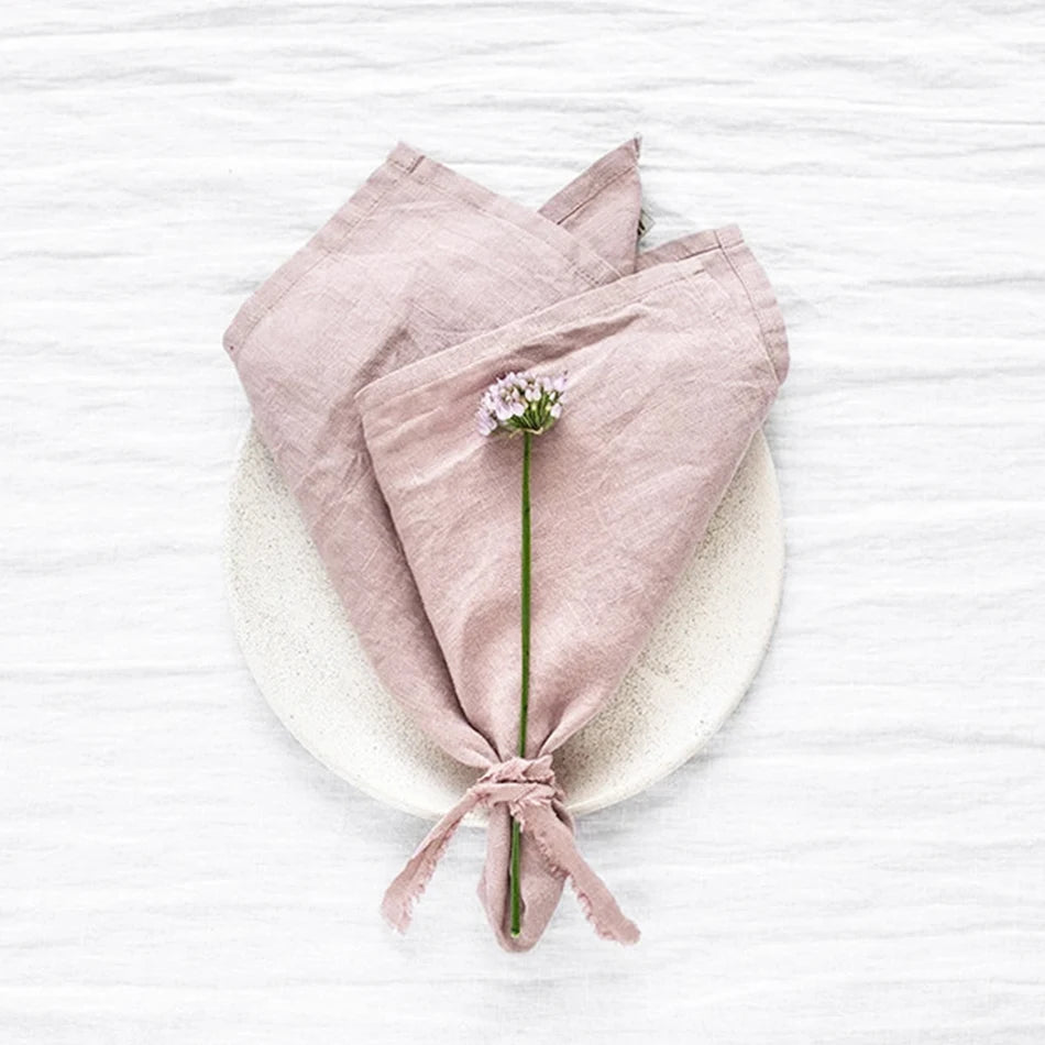 FABLUNE - Set of Four Linen Napkins for an Artful Table Setting