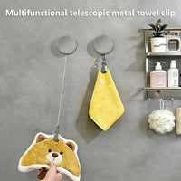ZELVORI - Retractable Towel Rack for Drill-Free Wall Storage