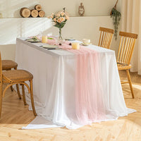 VEILORA - Pearl Gauze Table Runner for Romantic Table Styling