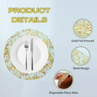 ZELVORI - Metallic Gold Placemats for Statement Table Settings