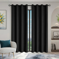 LUXEDRAPE - Modern 100% Blackout Curtains with Coated Lining for Bedroom & Living Room
