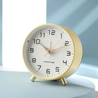 Nordic Light Luxury Quiet Alarm Clock Students Use A Simple Clock with A Frosted Metal Table Alarm Clock