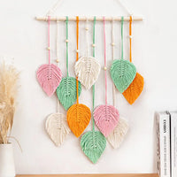 Modern Boho Wall Hanging Leaf  Macrame Wall Decor  Woven Aesthetic Home Deco Rmacrame Wall Decoration Tapiz Macrame