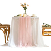 VEILORA - Pearl Gauze Table Runner for Romantic Table Styling