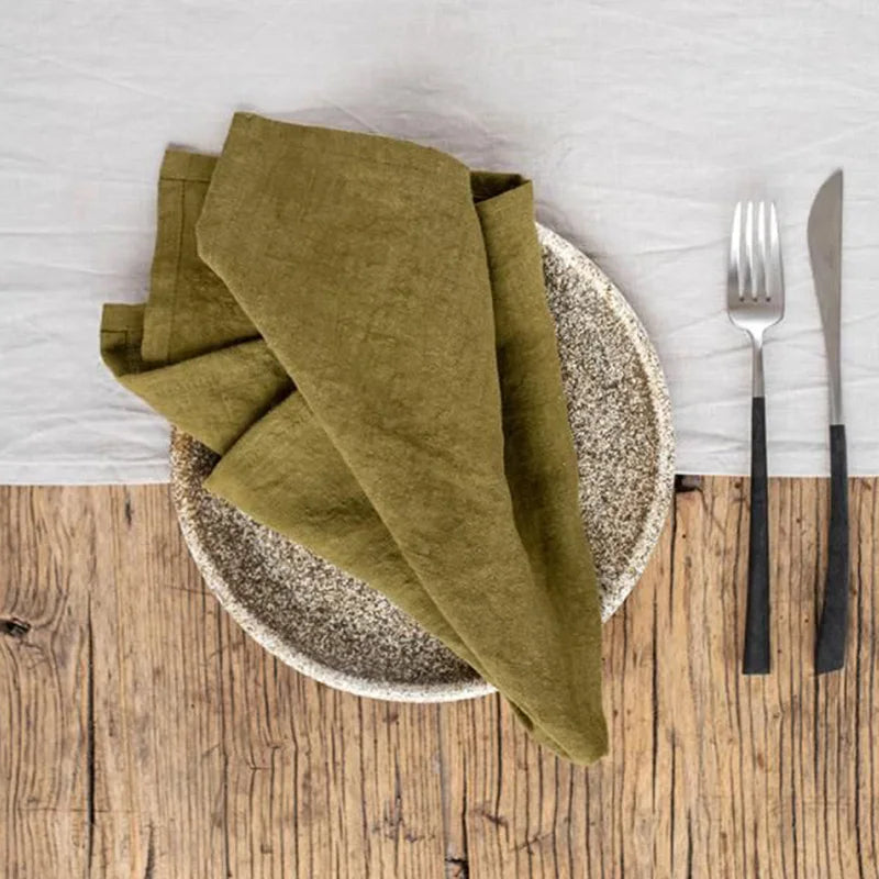 FABLUNE - Set of Four Linen Napkins for an Artful Table Setting