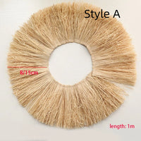 Natural Homestay Ornament Home Supply Jute Fringe Trim Background Wall Decoration Lafite Grass Garland Straw Tassels