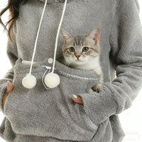 PAWVELA - Cat Cuddle Pouch Hoodie for Hands-Free Companionship