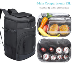 COOLTERRA - Sac à dos isotherme de 33L pour transporter des aliments frais sans risque de fuite