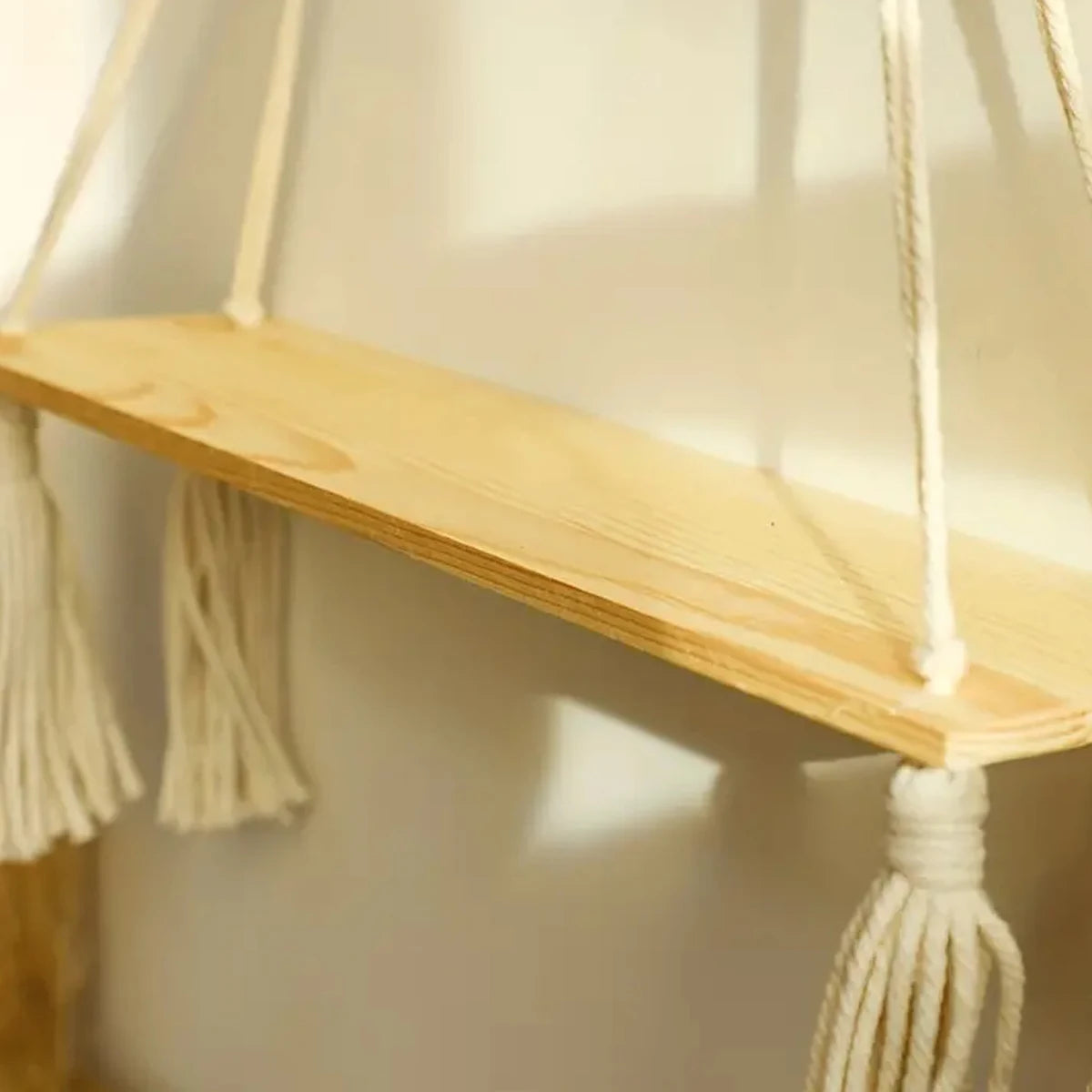 MACRIVA - Macrame Hanging Shelf for Displaying Plants and Decor
