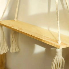 MACRIVA - Macrame Hanging Shelf for Displaying Plants and Decor