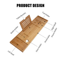 TUBLORA - Extendable Bamboo Bath Caddy for Calm, Organized Soaking