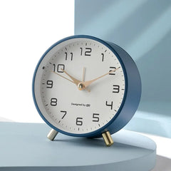 TIVORIN - Frosted Metal Alarm Clock for Quiet Bedside Timekeeping