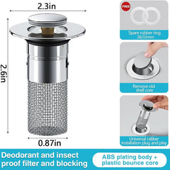 DRAIVEL - Pop-Up Drain Stopper That Catches Hair and Blocks Odors