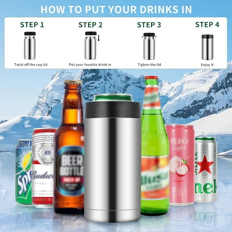 THERMOCAN - Insulated Can Cooler for Longer-Lasting Cold Drinks