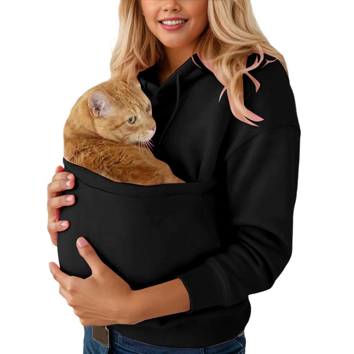 PAWNUVA - Pet Pocket Hoodie for Cozy Hands-Free Cat Carrying