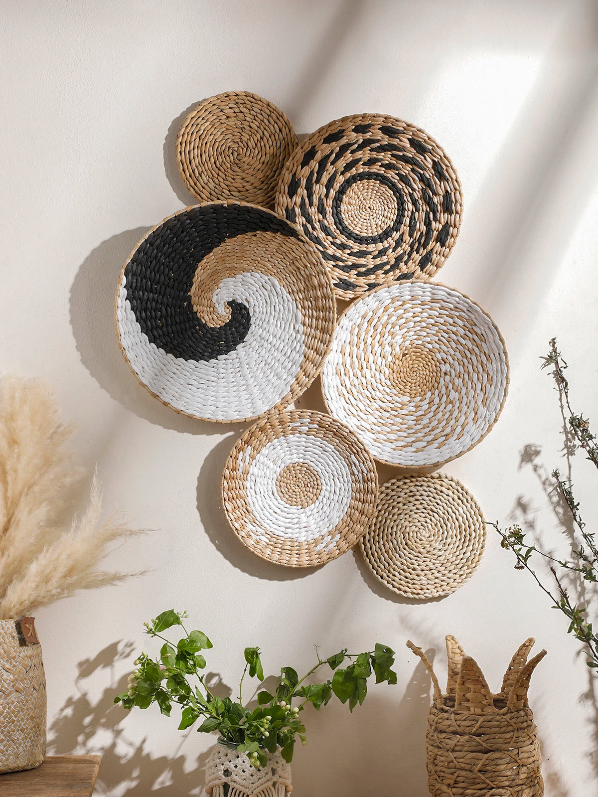 WEVARA - Handwoven Seagrass Wall Basket for Natural Boho Texture