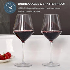 BRILVIA - Unbreakable Wine Glass Set for Worry-Free Outdoor Dining