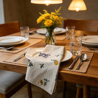 LUMEVRA - Embroidered Cloth Napkins for Artful Table Settings