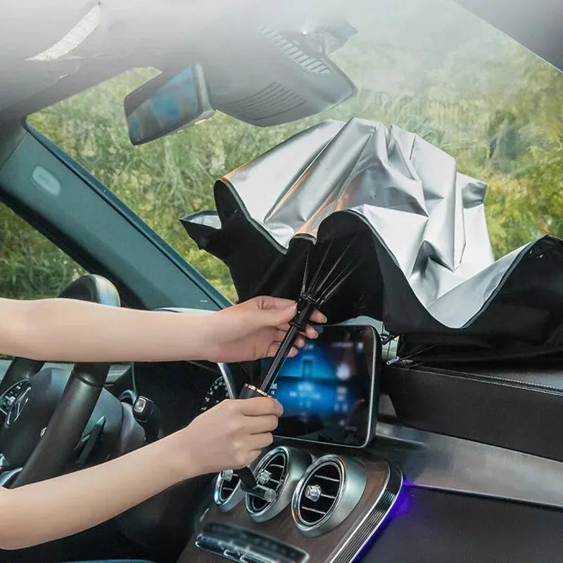 AUVELIS - Folding Windshield Umbrella for a Cooler Parked Car