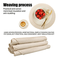WEVLYRA - Braided Placemat and Coaster Set for Table Protection
