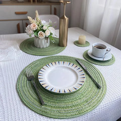WOVELIA - Round Woven Placemat for Artistic Heat Protection