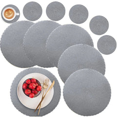 WEVLYRA - Braided Placemat and Coaster Set for Table Protection