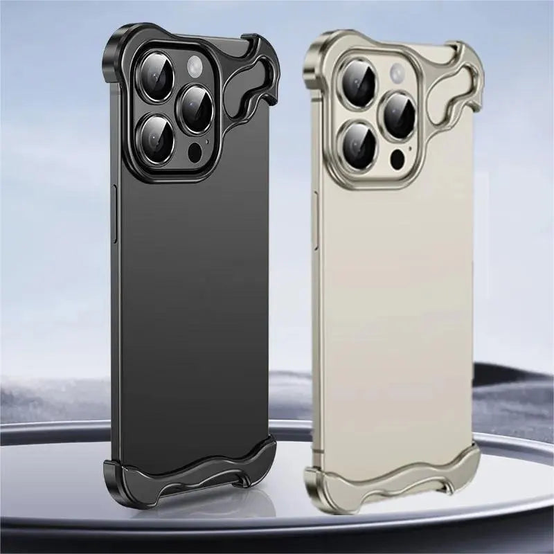 EXOVARA - Sculptural Aluminum Phone Case for Corner and Lens Protection