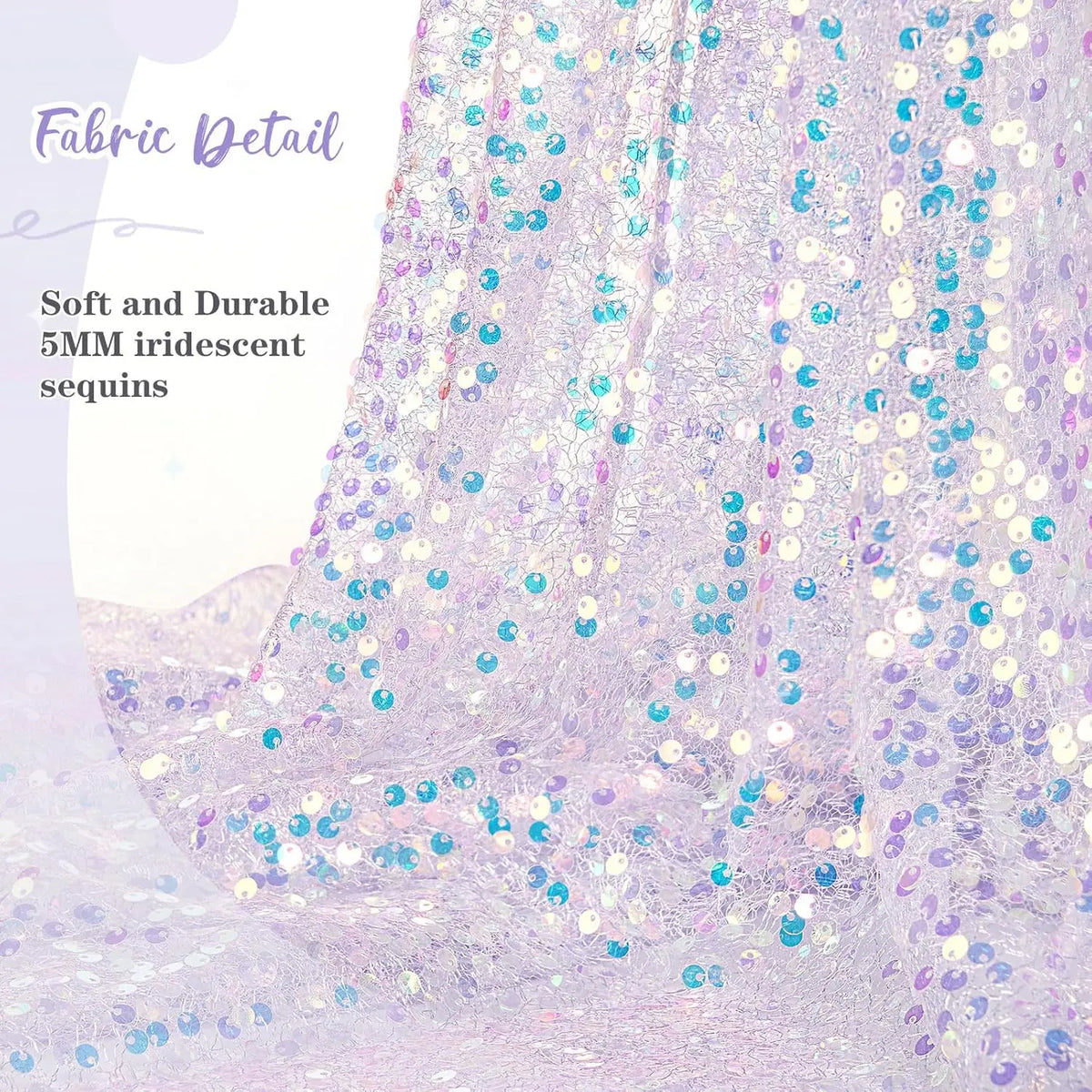 GLIMVORA - Iridescent Sequin Table Runner for Striking Tablescapes