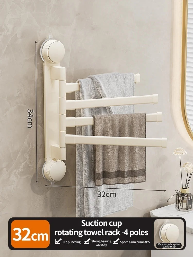 ROTAVRA - Folding Suction Towel Rack for Drill-Free Storage
