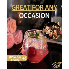 GLIMORA - Gold-Rim Stemless Cups for Shatter-Free Entertaining