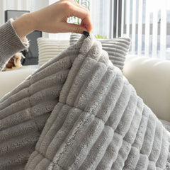 QUILVANE - Striped Flannel Sofa Pad for Warmth and Striking Style