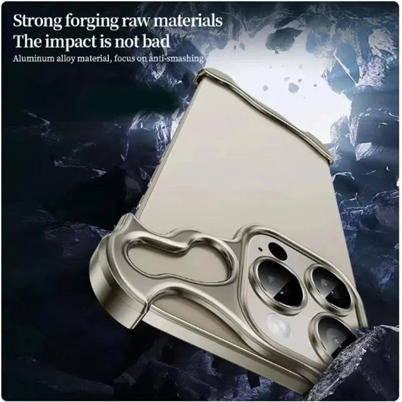 EXOVARA - Sculptural Aluminum Phone Case for Corner and Lens Protection