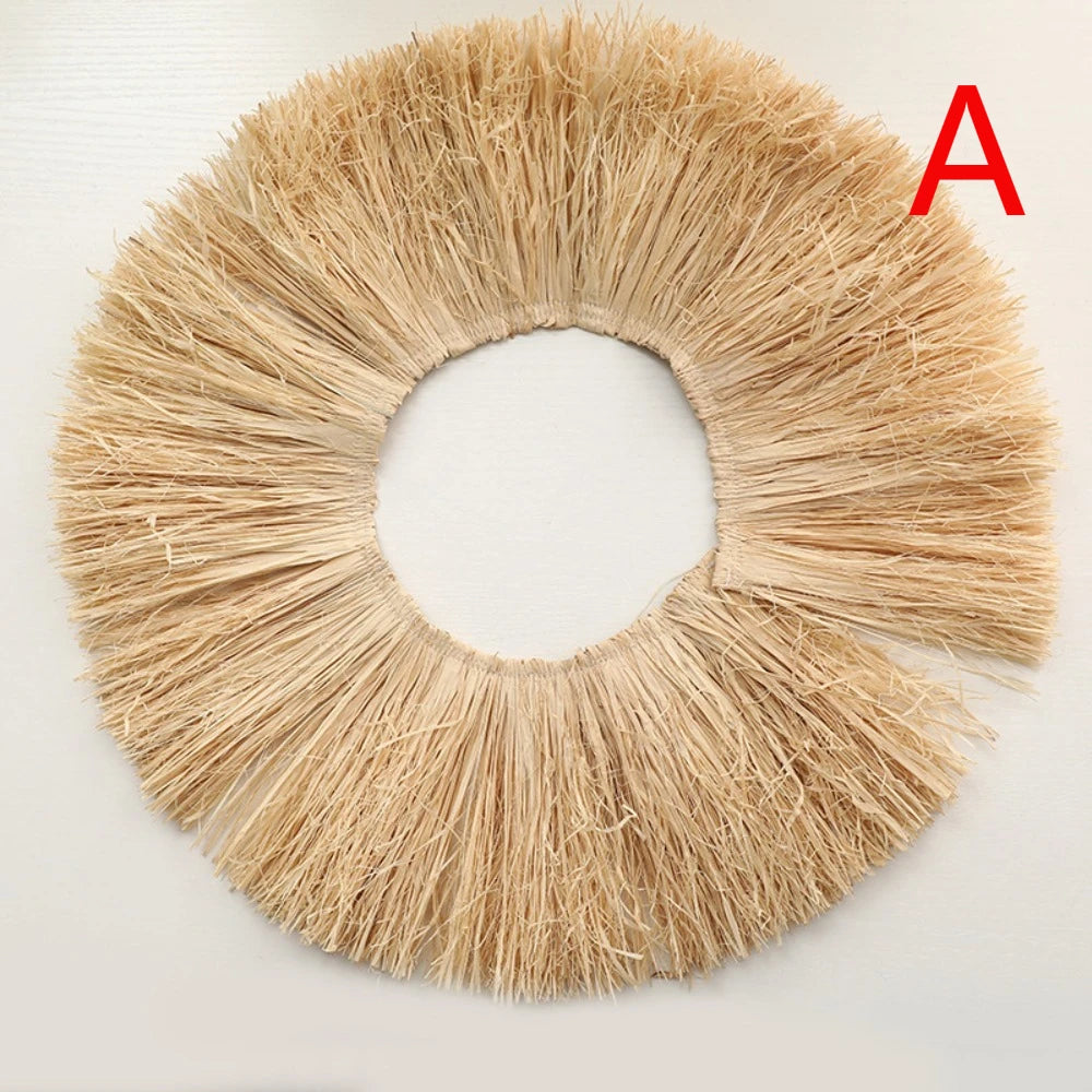 Natural Homestay Ornament Home Supply Jute Fringe Trim Background Wall Decoration Lafite Grass Garland Straw Tassels