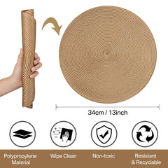 WEVLYRA - Braided Placemat and Coaster Set for Table Protection
