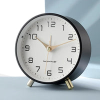 Nordic Light Luxury Quiet Alarm Clock Students Use A Simple Clock with A Frosted Metal Table Alarm Clock