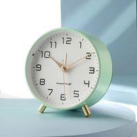Nordic Light Luxury Quiet Alarm Clock Students Use A Simple Clock with A Frosted Metal Table Alarm Clock